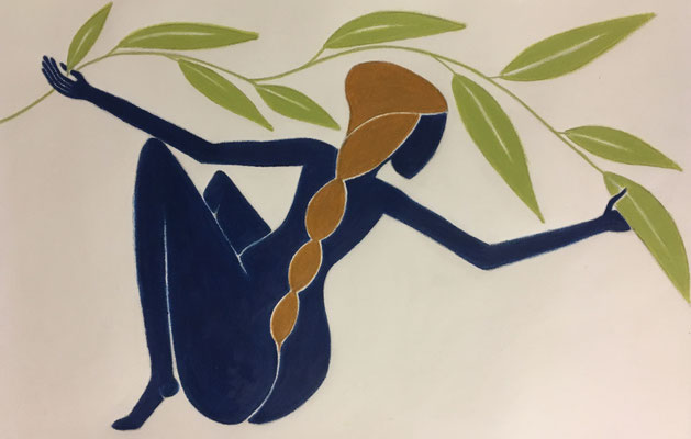 Femme d'Août. néopastel sur papier ©Saëlle Knupfer