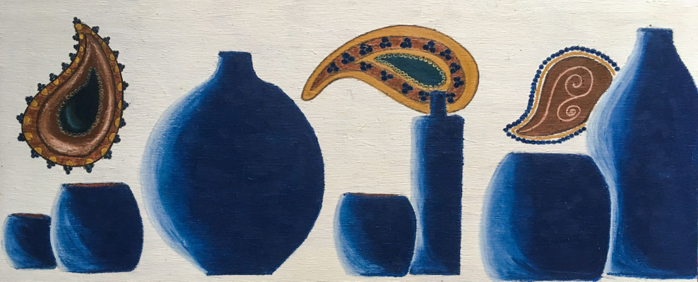 Terres cuites. Juin 2019.  Néopastel  aux doigts sur bois © Saëlle Knupfer