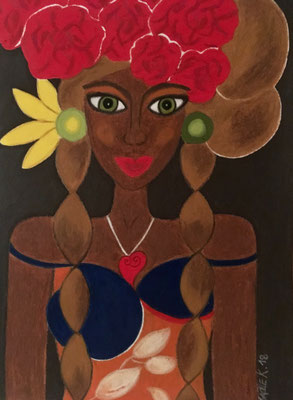 Cubaine,  néopastel sur papier© Saëlle Knupfer