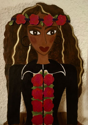 Néopastel sur carton découpé ©Saëlle Knupfer 2019