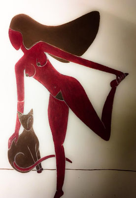 Femme de Mai. néopastel sur papier ©Saëlle Knupfer