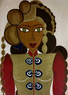 Mila. Néopastel estompe et doigts sur papier © Saëlle Knupfer
