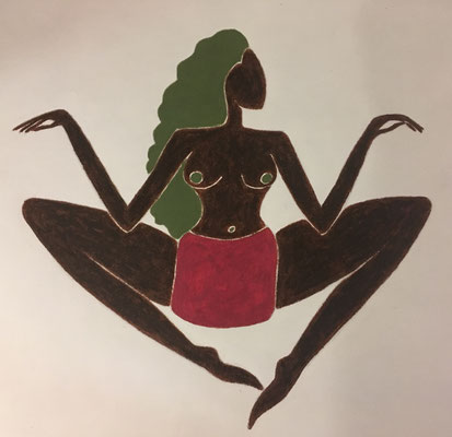 Femme de Septembre. néopastel sur papier ©Saëlle Knupfer