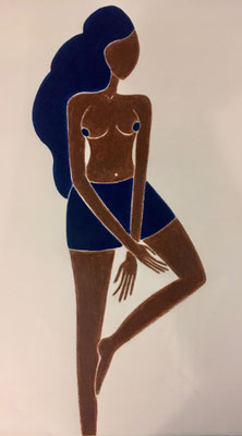 Femme de Janvier. néopastel sur papier ©Saëlle Knupfer