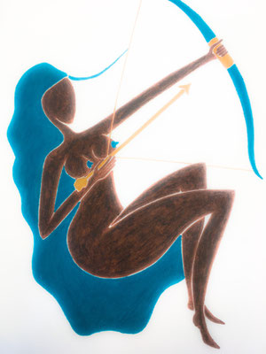 Femme d'Octobre. néopastel sur papier ©Saëlle Knupfer