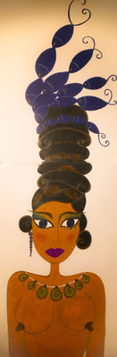 Afrika. Quadri papier aux néocolors. détail ©Saëlle Knupfer 