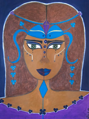 Vishuddi. Néopastel sur papier. 29,7x42 ©SaëlleK.