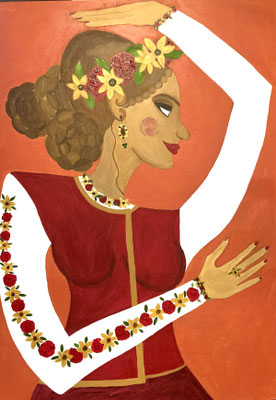 L'Ukrainienne.  Acryl sur carton © Saëlle Knupfer 2020
