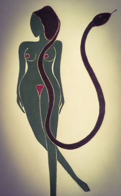 Femme de Septembre. néopastel sur papier ©Saëlle Knupfer