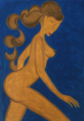 Bleu Nuit. Néopastel sur papier © Saëlle Knupfer
