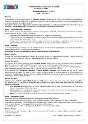 Règlement intérieur