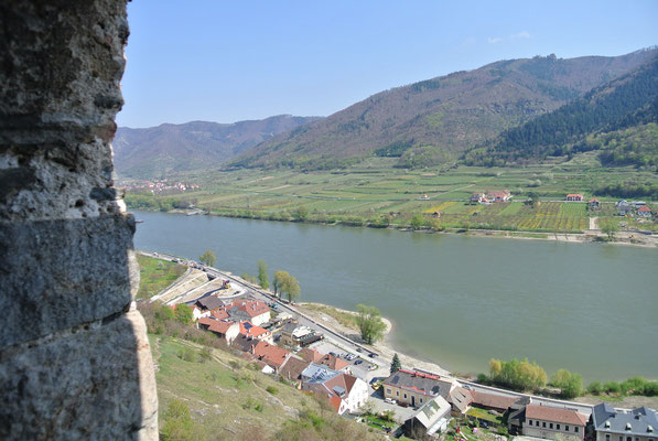 Aussicht von der Burgruine Hinteraus, Spitz an der Donau