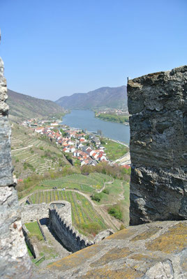 Aussicht von der Burgruine Hinteraus, Spitz an der Donau