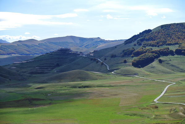 Erster Blick auf Castelluccio