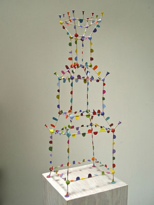 Woman I  2013, Acrylic on paper and welded steel,  18 x 8 x10" (Private collection)