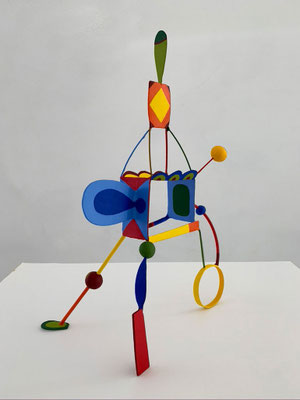 Lucky 2020, Acrylic on steel and epoxy, 16 x 12 x 7" 