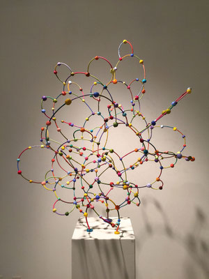 Smoke Bomb 2015, Acrylic on welded steel and epoxy 37 x 34 x 35" (Private collection)