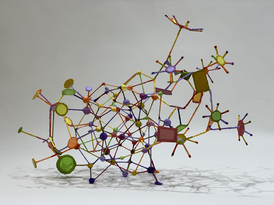 Irreversible Thermodynamics 2020, Acrylic on steel and epoxy 17 x 24 x 14" 