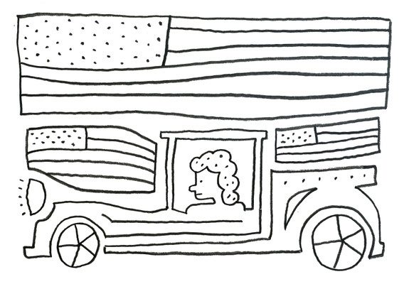 Harris Goes For A Drive 2024,  Framed size 8 x 10”  (private collection)