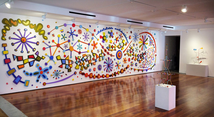 Step Right Up 2018, Acrylic on MDF.  9' x 34' x 3" 