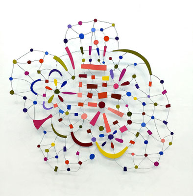 !!!! 2015 23 x 24 x 2"   Acrylic on paper and wire (Private collection)