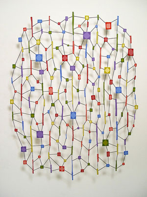 Tootsie Pop  2013, Acrylic on welded steel,    34 x 32.5 x 1" (Private collection)