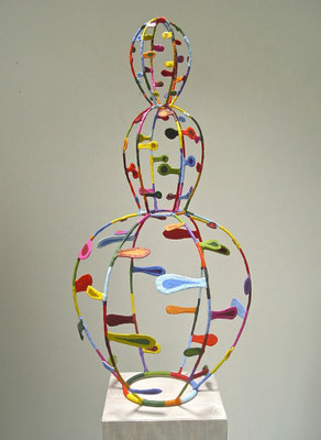 Woman III   2013, Acrylic on plaster and welded steel,  36 x 14 x 14" (Private collection)