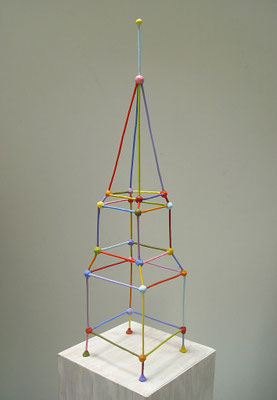 Transmitter  2013, Acrylic on epoxy and welded steel   31 x 7 x 7" (Private collection) 