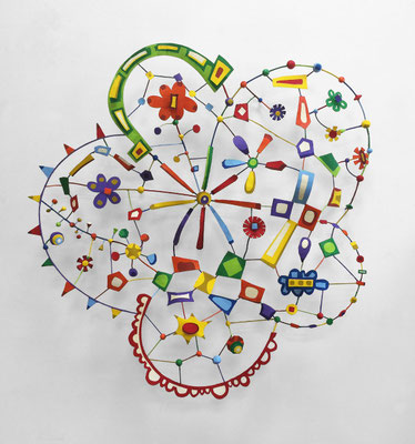 The Dollar Store 2016, Acrylic on welded steel and epoxy  32x32x7" (Collection: Montefiore Hospital)