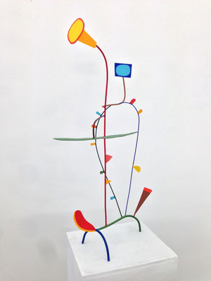 Don Quixote 2014,  Acrylic on welded steel, 40 x 26 x 14" (Private collection)