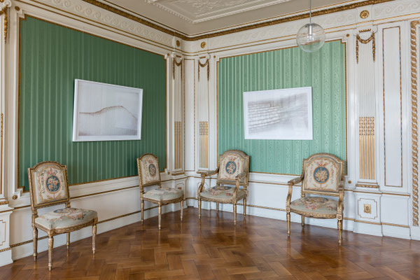 Musikzimmer im Schloss Ratibor, Winterlandschaft und Gläsernes Haar (aus der Weißen Serie), Foto: Gerhard Schlötzer