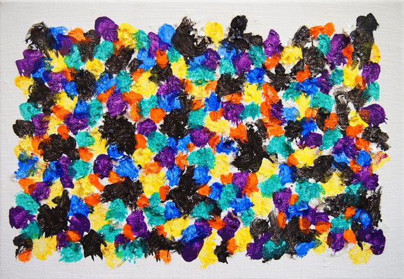 Untitled 241025,  Acrylic and white opaque flakes on canvas,  158×227mm