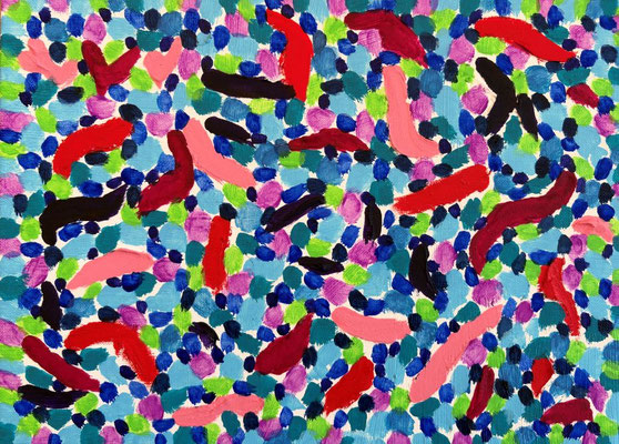 Forest of Undulation, Acrylic and Light Modeling Paste on canvas, 242×333mm