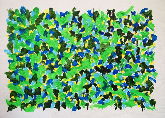 Untitled 241114,  Acrylic and flexible modeling paste on canvas,  242×333mm