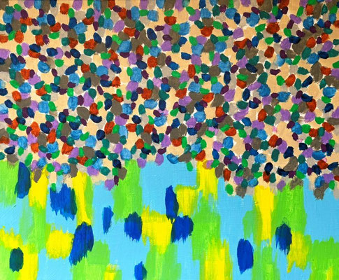 The Meadow of Stars, Acrylic on canvas, 380×455mm