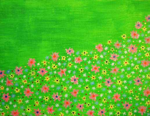 Flowers #23　アクリル絵具、キャンバス　318×410mm