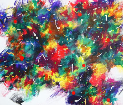 Undulation #51,  Acrylic on canvas,  455×530mm