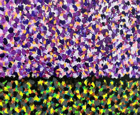 色の呼吸 #1　アクリル絵具、F8キャンバス　380×455mm