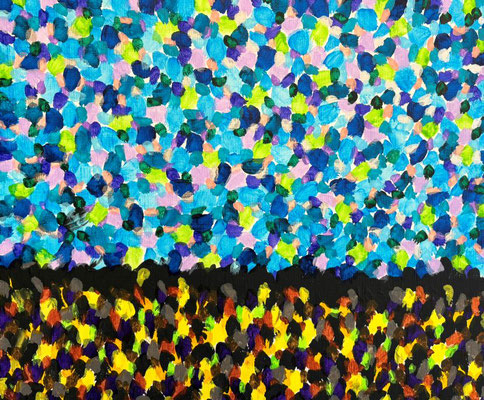 色の呼吸 #2　アクリル絵具、F8キャンバス　380×455mm