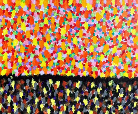 色の呼吸 #3　アクリル絵具、F8キャンバス　380×455mm