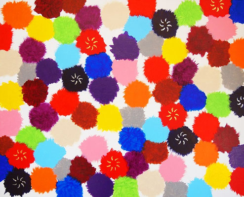 Paradise flowers #4,  Acrylic on canvas,  530×652mm