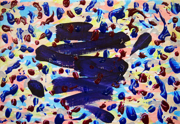 Untitled 241018,  Acrylic and String gel medium on canvas,  158×227mm