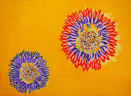 Flowers #21,  Acrylic on canvas,  242×333mm