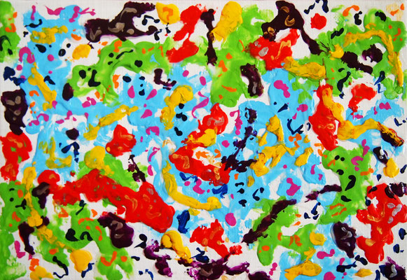 Energy change #2,  Acrylic and String gel medium on canvas,  158×227mm