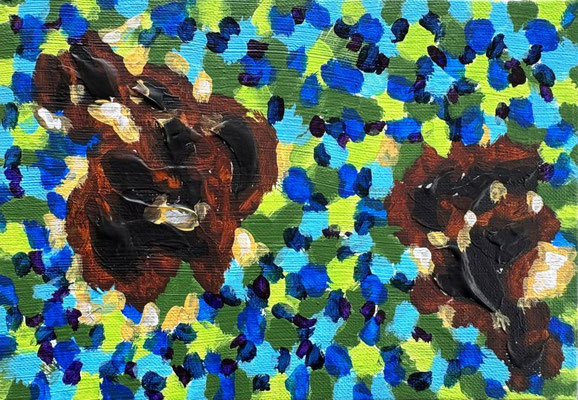 Dance of Emptiness, Acrylic and heavy gel medium on canvas, 158×227mm