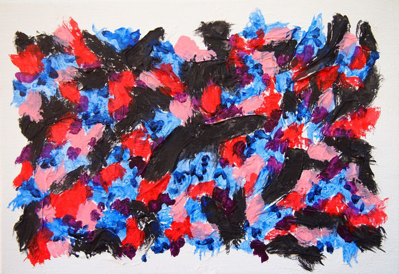 Untitled 241024,  Acrylic and modeling paste on canvas,  158×227mm