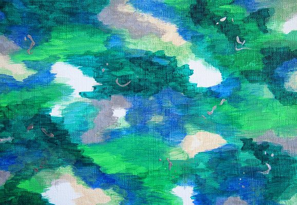 Cloud & Undulation #2,   Acrylic on canvas,  158×227mm