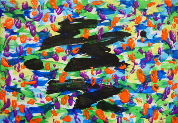 Untitled 241015,  Acrylic and String gel medium on canvas,  158×227mm
