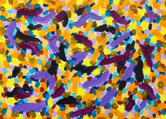漂う光　アクリル絵具、ライトモデリングペースト、F4キャンバス　242×333mm