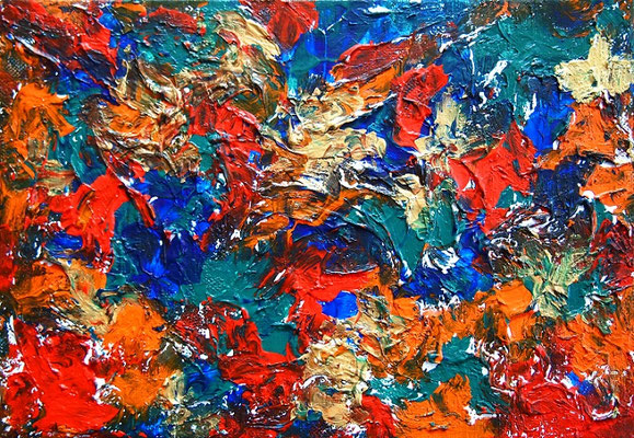 Energy change,  Acrylic and Modeling paste on canvas,  158×227mm